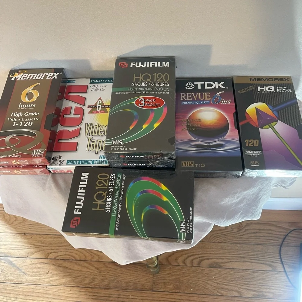 9 New VHS Tapes Lot Bundle Memorex RCA Fujifilm TDK High Grade Video Cassettes